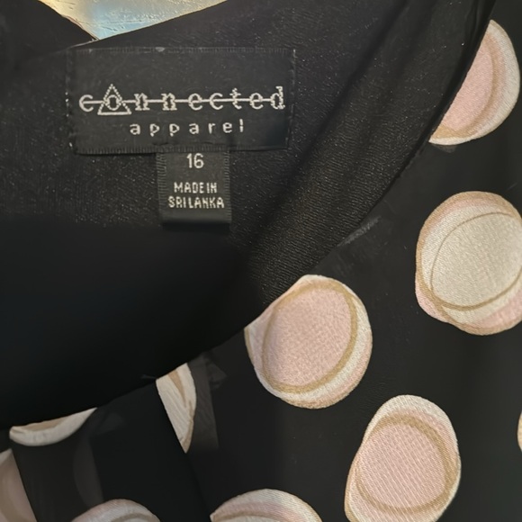 Connected Apparel. Sleeveless dress NWT. Polka dot. Belted. Zip in back. - Picture 2 of 5